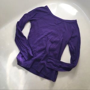 100% cotton purple long sleeve shirt sweater